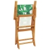 Set de comedor jardín 5 pzas tela madera maciza estampado hojas