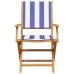 Set de comedor de jardín 5 pzas tela madera maciza azul blanco