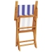 Set de comedor de jardín 5 pzas tela madera maciza azul blanco