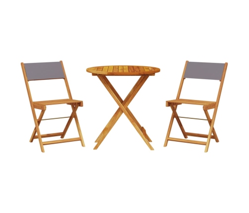 Juego de bistro de 3 piezas tela y madera maciza antracita