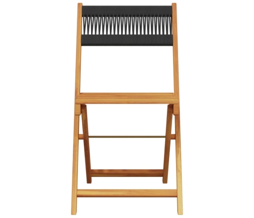 Juego de bistro de 3 piezas polipropileno y madera maciza negro