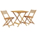 Juego de bistro de 3 piezas polipropileno y madera maciza beige