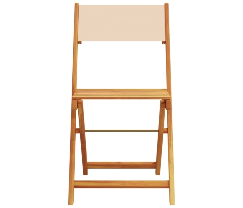 Juego de bistro de 3 piezas tela y madera maciza bej