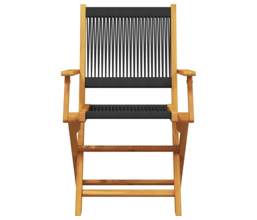 Juego de bistro de 3 piezas polipropileno y madera maciza negro