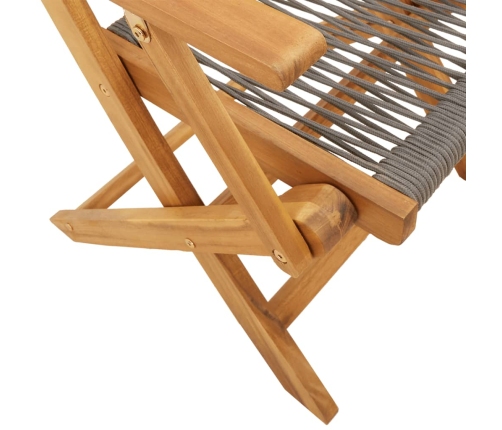 Juego de bistro de 3 piezas polipropileno y madera maciza gris