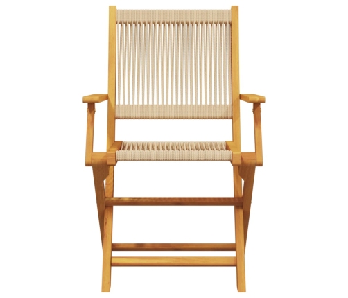 Juego de bistro de 3 piezas polipropileno y madera maciza beige