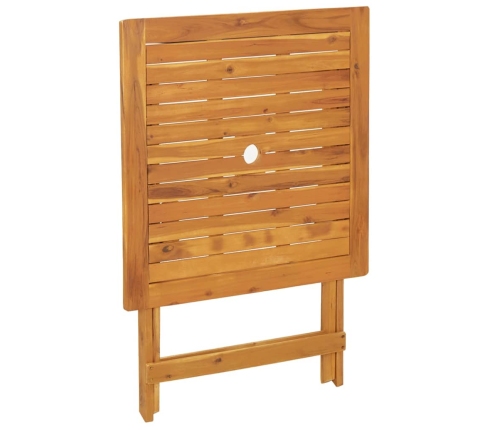 Juego de bistro de 3 piezas tela madera maciza estampado hojas