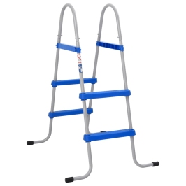 Escalera para piscina elevada acero y plástico 84 cm