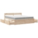 vidaXL Cama con cajones y colchón madera pino marrón cera 200x200 cm