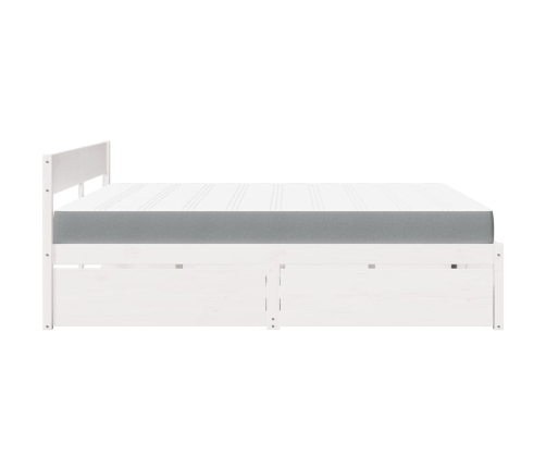 vidaXL Cama con cajones y colchón madera maciza pino blanca 180x200 cm