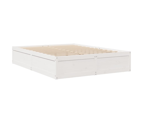 vidaXL Cama con colchón madera maciza de pino blanca 160x200 cm