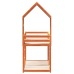Cama litera con techo madera maciza pino marrón 90x190 cm