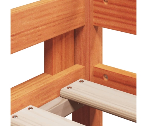 Cama litera con techo madera maciza pino marrón 90x190 cm