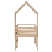 Cama alta con techo madera maciza de pino marrón cera 75x190 cm