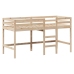 Cama alta con escalera y techo madera maciza de pino 90x190 cm