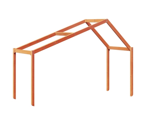 Cama litera con techo madera maciza pino marrón cera 75x190 cm