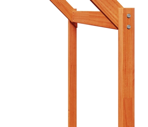 Cama litera con techo madera maciza pino marrón cera 75x190 cm
