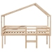 Cama alta con techo madera maciza de pino 90x200 cm