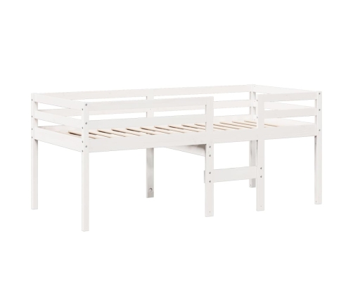 vidaXL Cama alta con techo blanca madera maciza pino blanca 90x200 cm