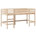 Cama alta con escalera y techo madera maciza de pino 80x200 cm