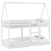 Cama litera con techo madera maciza de pino blanco 80x200 cm