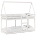 Cama litera con techo madera maciza de pino blanco 80x200 cm