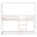 Cama litera con techo madera maciza de pino blanco 80x200 cm