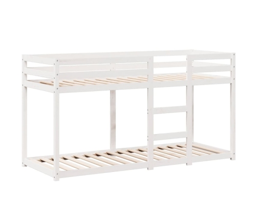 Cama litera con techo madera maciza de pino blanco 80x200 cm