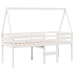 Cama alta con techo madera maciza de pino blanco 80x200 cm