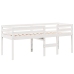 Cama alta con techo madera maciza de pino blanco 80x200 cm