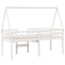Cama alta con techo madera maciza de pino blanco 80x200 cm