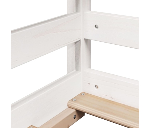 Cama alta con techo madera maciza de pino blanco 80x200 cm