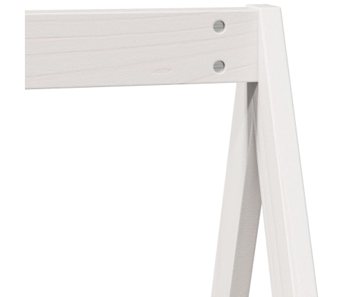Cama alta con techo madera maciza de pino blanco 80x200 cm