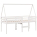 Cama alta con techo madera maciza pino blanca 75x190 cm
