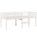 Cama alta con techo madera maciza pino blanca 75x190 cm