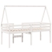 Cama alta con techo madera maciza pino blanca 75x190 cm