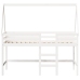 Cama alta escalera y techo madera maciza pino blanca 80x200 cm