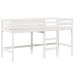 Cama alta escalera y techo madera maciza pino blanca 80x200 cm