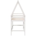 Cama alta escalera y techo madera maciza pino blanca 80x200 cm