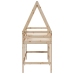 Cama alta con escalera y techo madera maciza de pino 90x190 cm