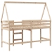 Cama alta con escalera y techo madera maciza de pino 90x190 cm