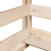 Cama alta con escalera y techo madera maciza de pino 90x190 cm