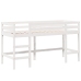 Cama alta escalera y techo madera maciza pino blanca 80x200 cm
