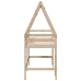 Cama alta con escalera y techo madera maciza de pino 90x190 cm
