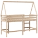 Cama alta con escalera y techo madera maciza de pino 90x190 cm