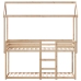 Cama litera con techo madera maciza de pino 80x200 cm