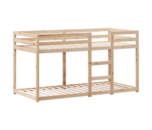 Cama litera con techo madera maciza de pino 80x200 cm