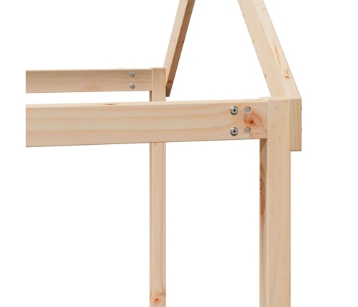 Cama litera con techo madera maciza de pino 80x200 cm