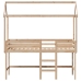 Cama alta con escalera y techo madera maciza de pino 90x190 cm