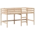 Cama alta con escalera y techo madera maciza de pino 90x190 cm